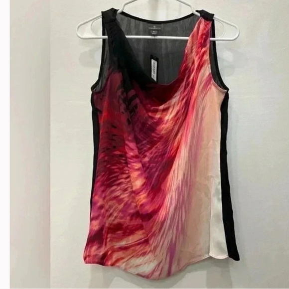 Worthington Pink Indulgence Feminine Cowl Neck Sheer Back Artsy Blouse M NWT! - Picture 8 of 8